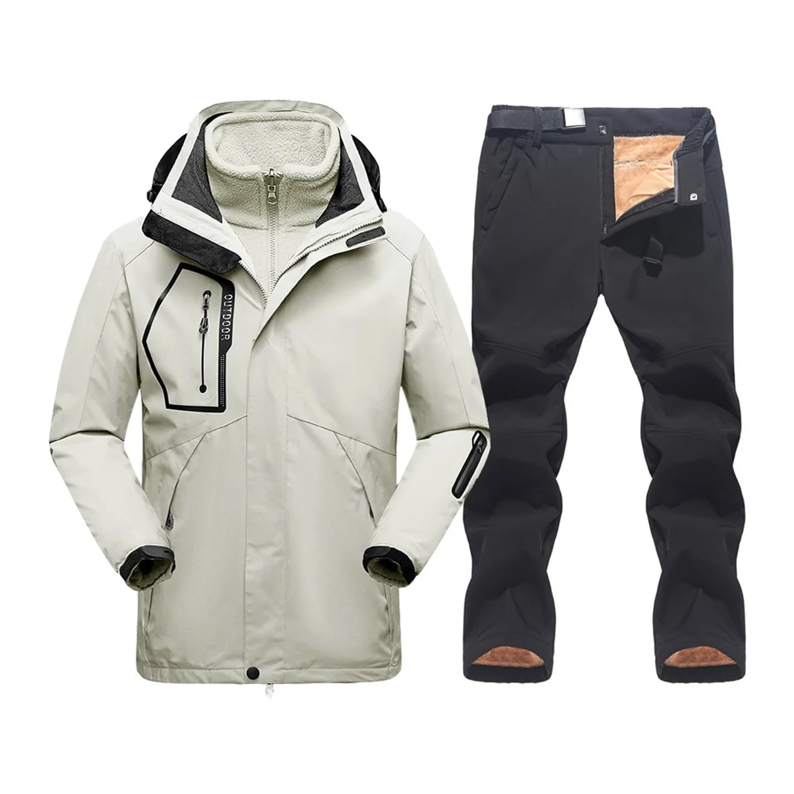 Combinaison de Ski Veste et Pantalon imperméables for Hommes, épais, Chaud, Coupe-Vent, Manteau de Neige, Snowboard, Ski en Plein air, Camping, Hiver vêtements de Ski