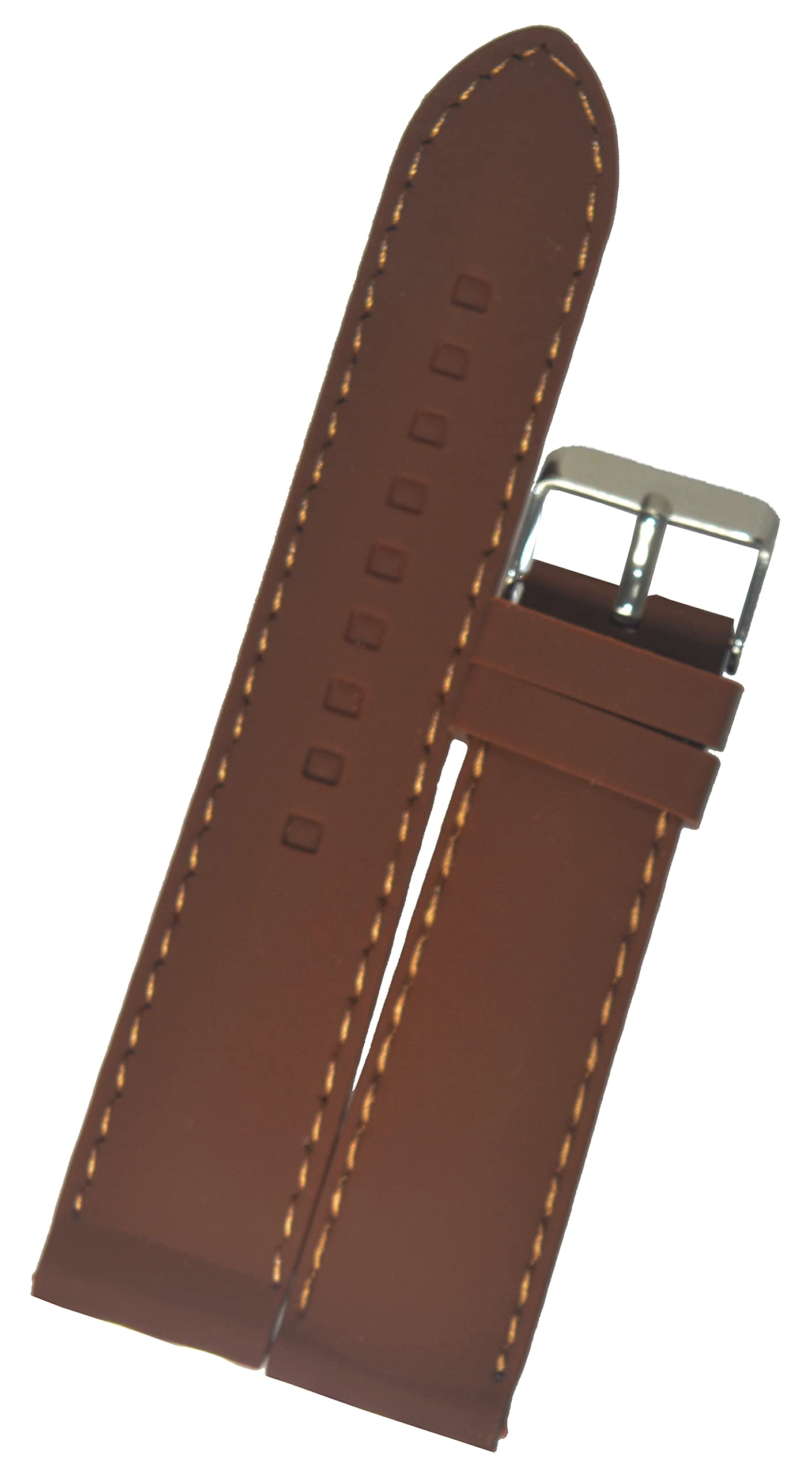 SURU® 22mm Elite Plain Nylon Stitch Ogive Tip Silicone Watch Strap/Band for Men Women (Colour - Brown/Width Size -22mm) (Size Guide in 3rd Image) T205 (B0B2N5VD7W) Amazon Price History, Amazon Price Tracker