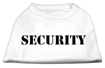 Mirage Pet Products 8-inch Security Screen Print Shirts for Pets, X-Small, White with Black Text
