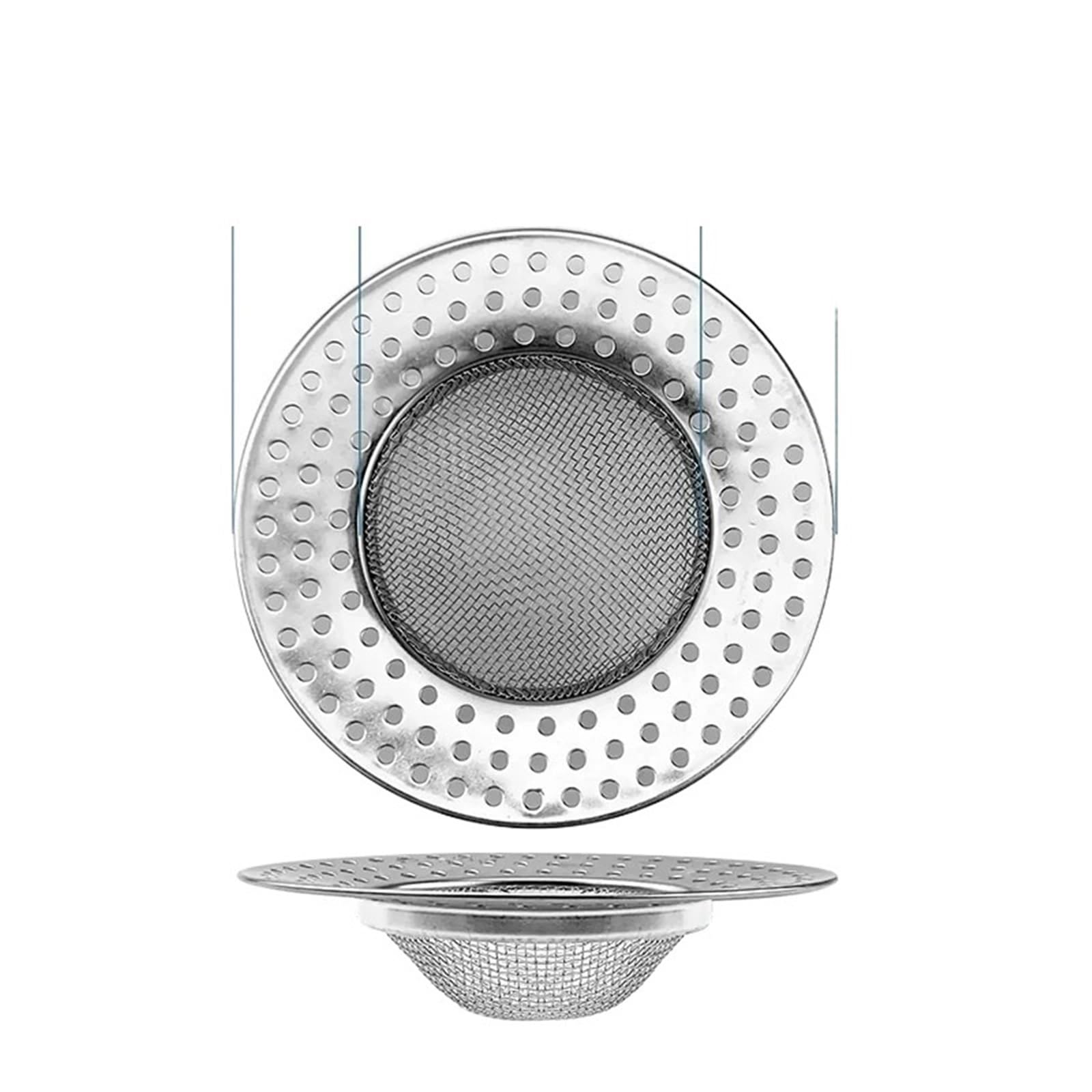Sink Strainer Waste 3pcs Stainless Steel Sink Mesh Filter