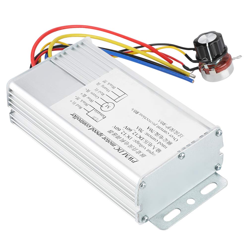 DC 12V-60V 70A Regulator prędkości silnika PWM, regulacja prędkości silnika z przekładnią Micro DC Powolna prędkość mały silnik
