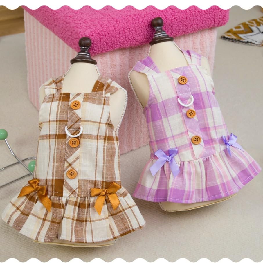 Robe légère pour chien vêtement chat de petite taille avec attache laisse - 5