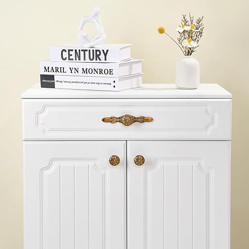 Miniatura 10 de 10 Pack Brushed Nickel Knobs & Back Plates for Cabinets,1-14 Flower Nickel Cabinet Hardware knobs and 5-45Length Nickel Plates for Dresser Drawers