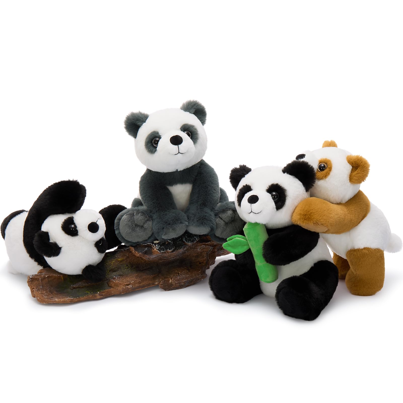 MorisMos 4Pcs Bulk Panda Stuffed Animal Teddy,30 cm Panda Plush Soft Toys, Cuddly Panda Plushies Carnival Prizes Party Gifts for Kids Boys Girls on Easter, Birthdays,Christmas