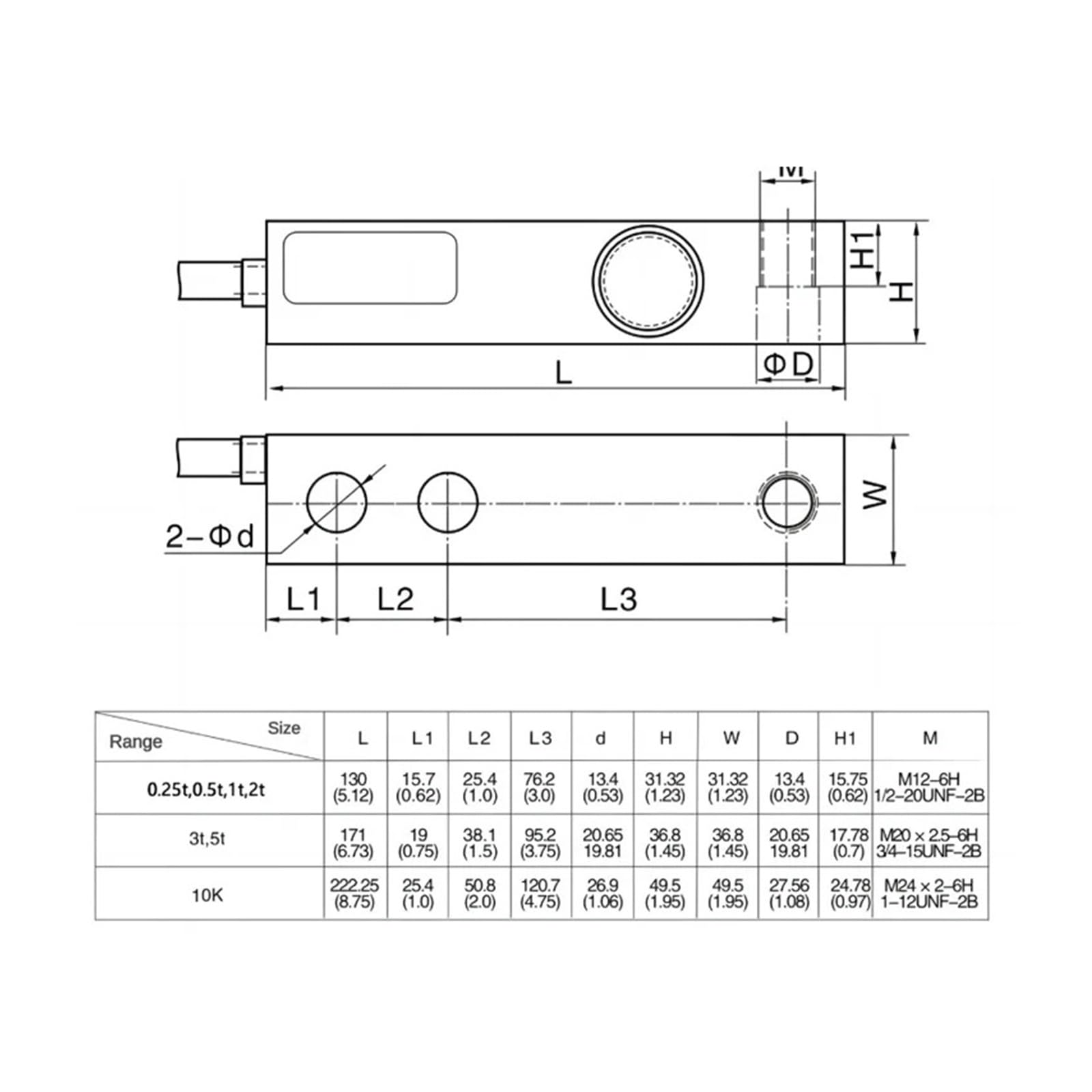 Célula de carga B8D, 500 kg-5000 kg, acero inoxidable de alta precisión, sensor de pesaje clase C3, for uso en laboratorios industriales. Datos confiables(1T)