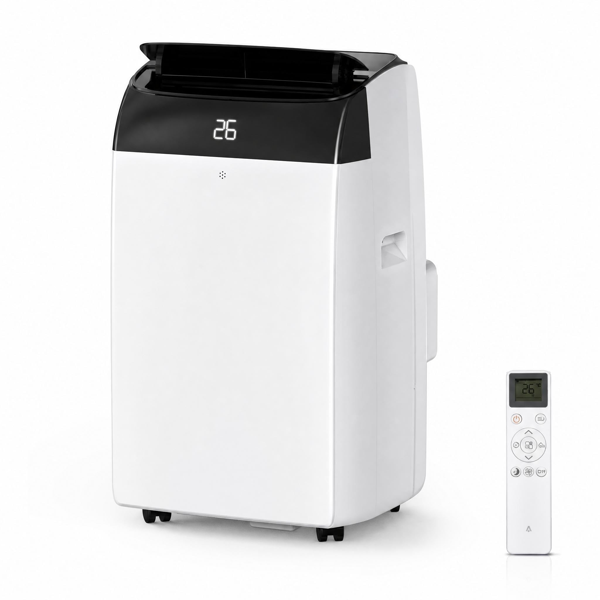 Zstar White 12000 Btu Portable Air Conditioner, Portable Ac Unit With Heat, 4-In-1 Room Ac Unit With Dehumidifier, Cooling Fan, Remote Control, Timer, Quiet Sleep Mode, Window Kit For Bedroom