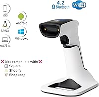 Vista 2 de ScanAvenger - Escáner de códigos de barras inalámbrico portátil 1D y 2D con soporte, Bluetooth, 3 en 1, con vibración, inalámbrico, recargable