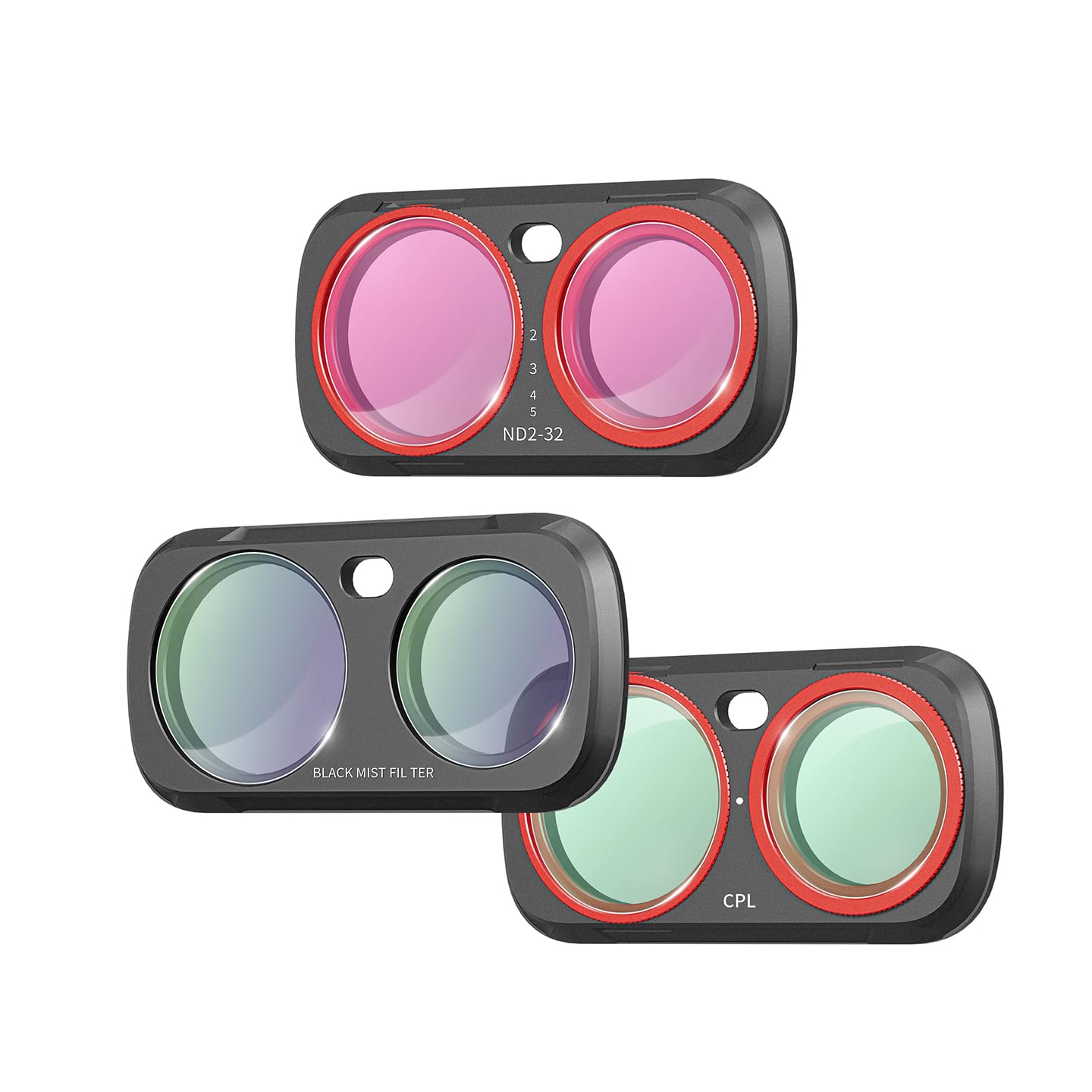 Magnetisches CPL & ND Filter Set für Insta 360 Luna Ultra Zubehör, 3er Pack Filterset für Insta360 Luna Ultra Kamera, CPL + Verstellbarer ND2-32 + Black Mist 1/4, HD-Optisches Glas, Multi-beschichtet