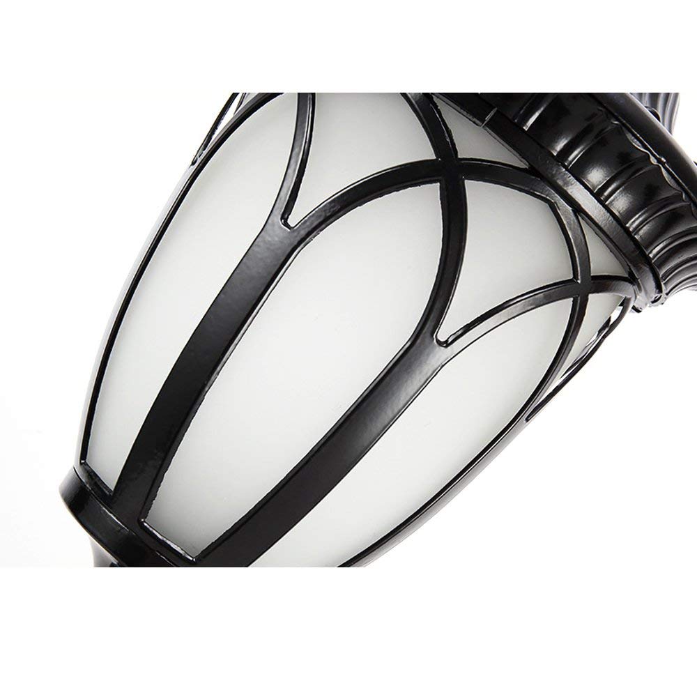 Czarna, wodoodporna lampa ogrodowa IP55, szklana kolumna, lampa LED E27, dekoracja uliczna, lampa ogrodowa, lampa ogrodowa, lampa tarasowa, lampa uliczna, oświetlenie og,145cm