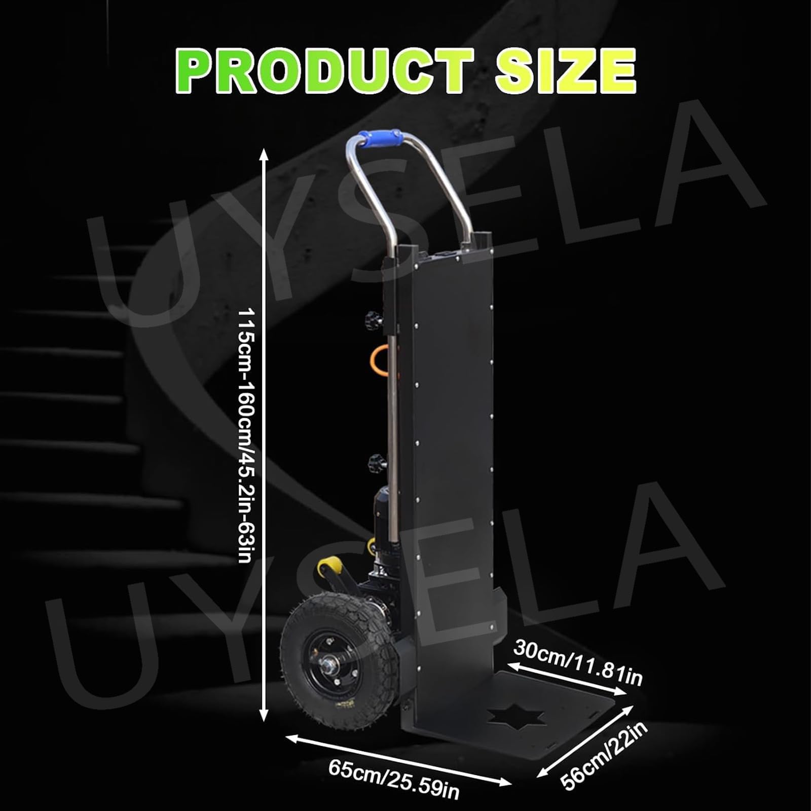 carrello saliscale elettrico, Carrello Elettrico da 1500 W Scaletta Elettrica con Capacità di Carico di 400kg, Carrello per Sacchi Oggetti Pesanti Su e Giù Scale per Déménagement Magazzino