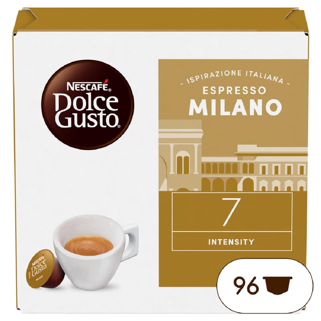 NESCAFÉ DOLCE GUSTO Espresso Milano Caffè, 6 Confezioni da 16 Capsule (96 Capsule Compatibili Nescafé Dolce Gusto)