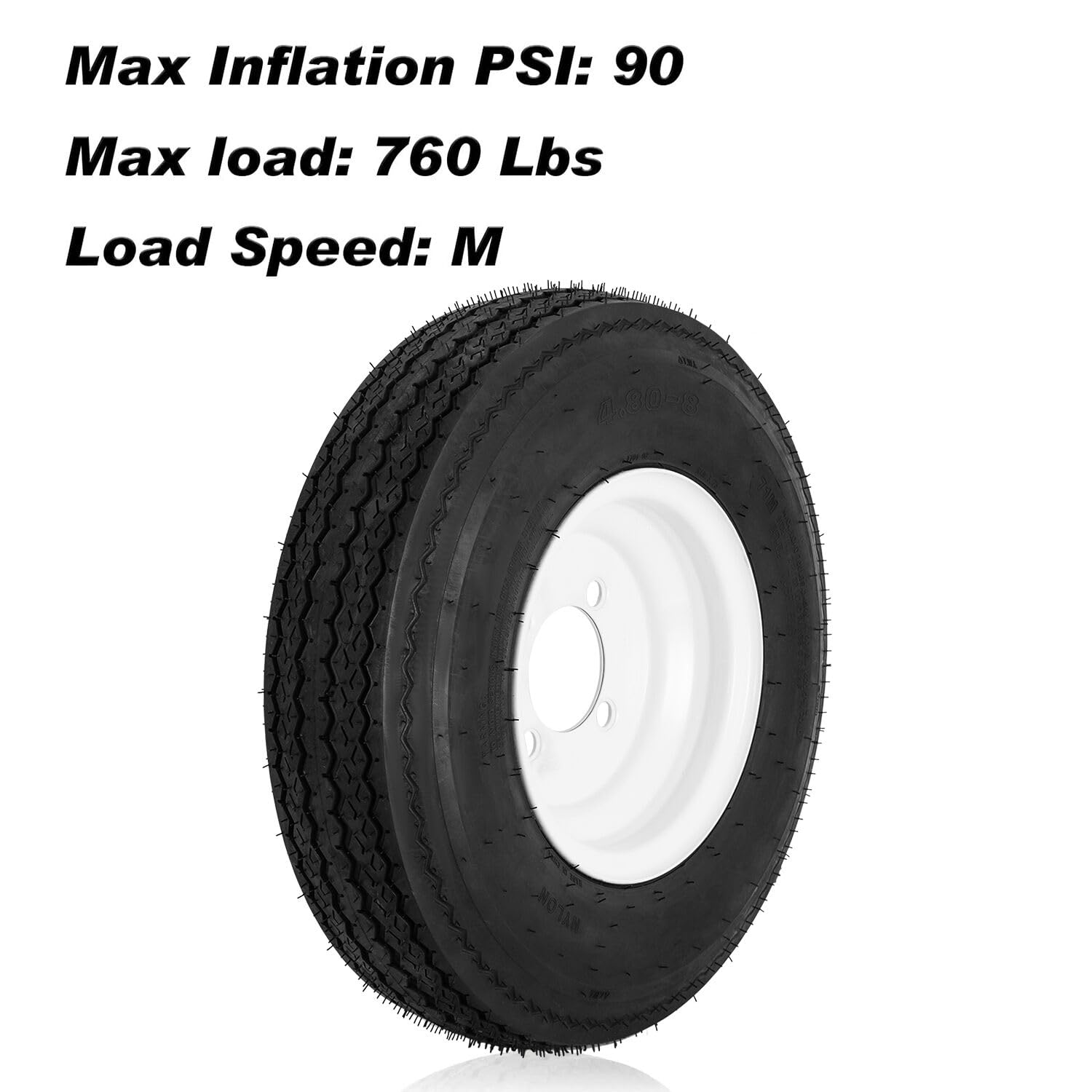 Amazon.com: YUANXING 6PR Trailer Tires on Rims 4.80-8 480-8