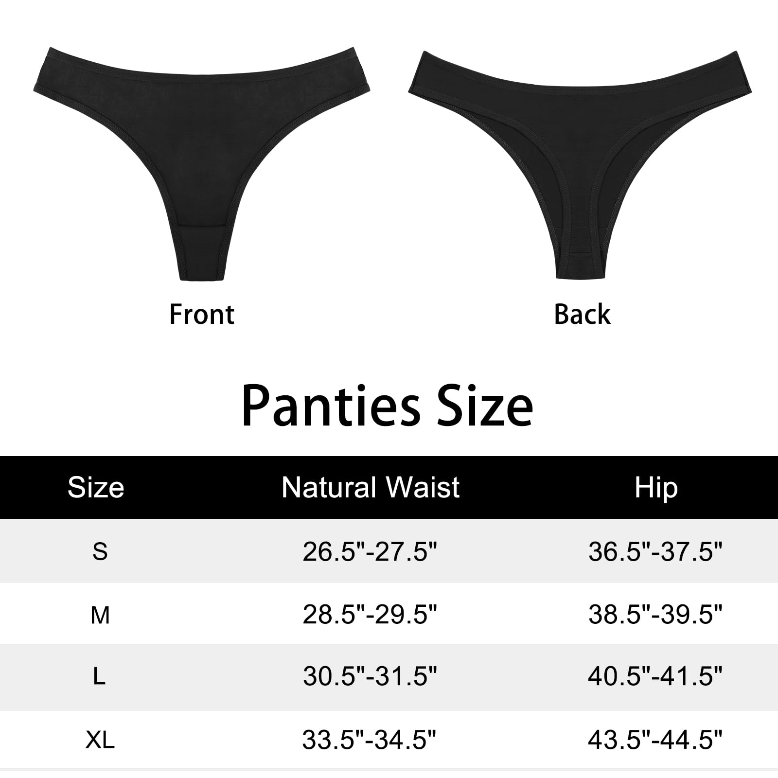 DRESHOW 6 Sztuk Stringi Damskie Bawełniane Oddychające Majtki Bielizna Bikini
