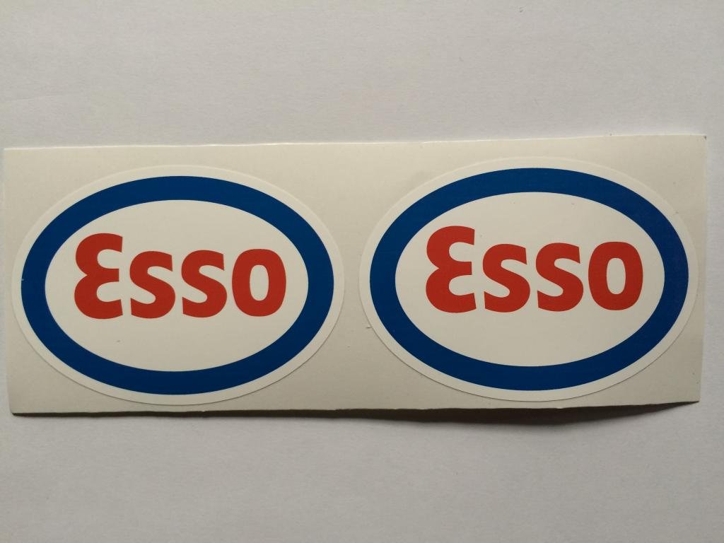 2 ESSO Gas Die Cut Decals
