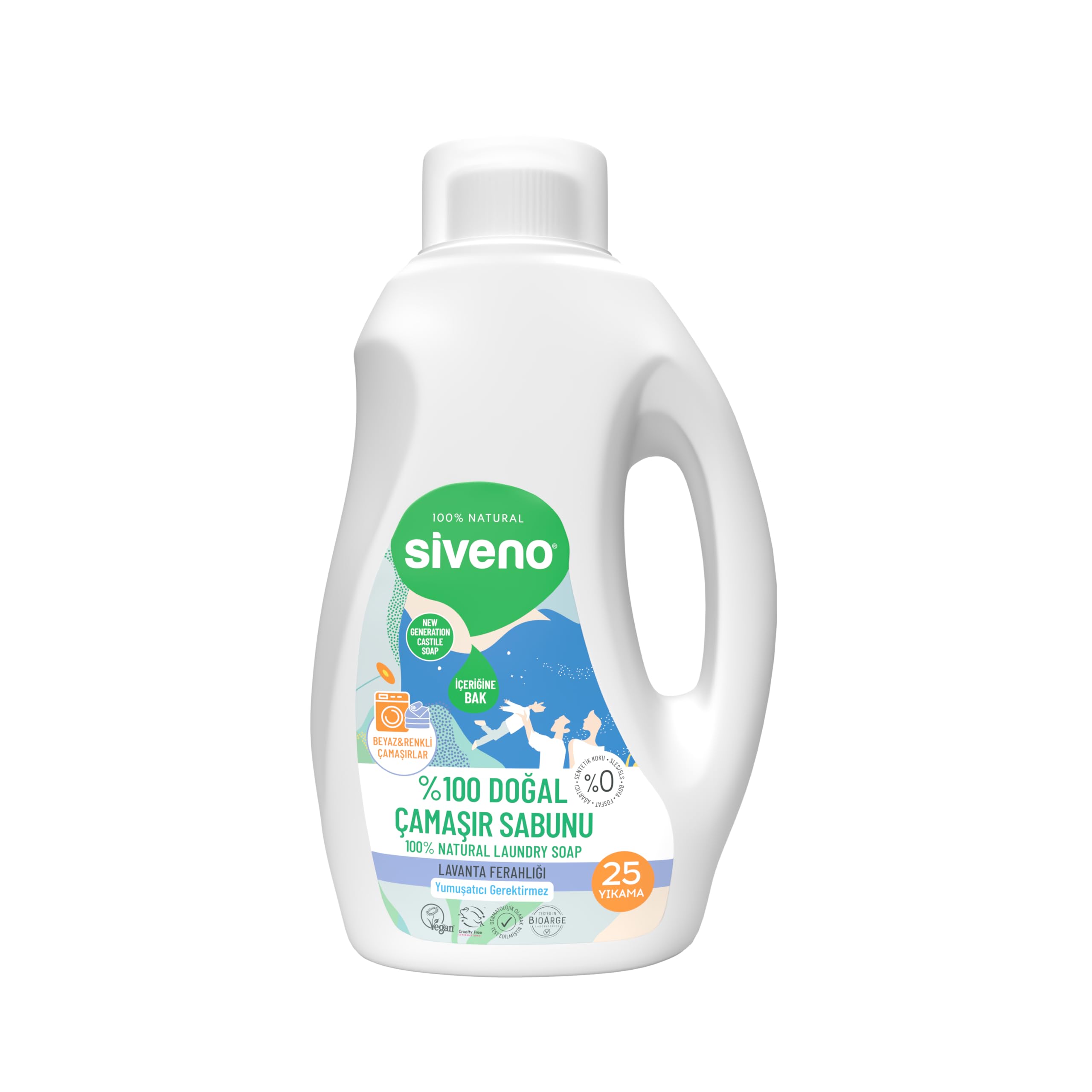 Siveno %100 Doğal Çamaşır Sabunu Bitkisel Deterjan Yumuşatıcı Gerektirmez Konsantre Vegan 750 ml