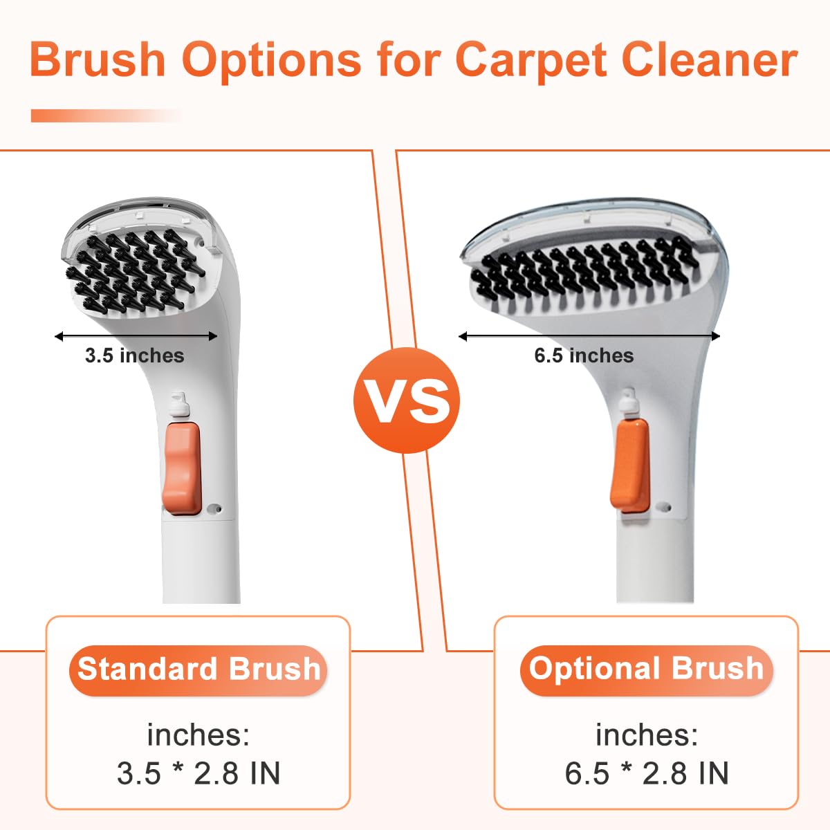 uwant Tête de brosse de rechange universelle de 8,9 cm de large, avec fonction autonettoyante pour moquette portable B100