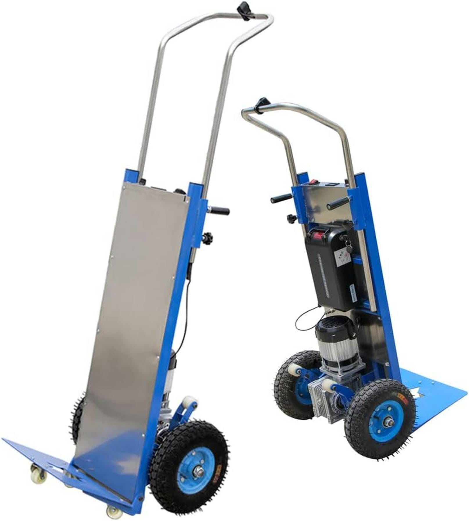 Carrello montascale elettrico, carrello a mano che risparmia manodopera su e giù per le scale con carico 200 kg, carrello facile da usare con batteria rimovibile da 48 V / 30 Ah/blu / 1200