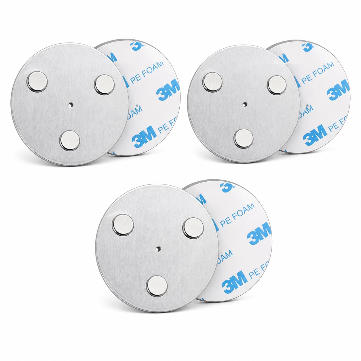 Magnetic Smoke Detector Mounting Kit, 3 Pack 70mm No-Drill Adhesive Magnetic Mounting Plates for Smoke Alarms, Quick Ceiling Installation Tool for Smoke Detectors and Fire Alarms