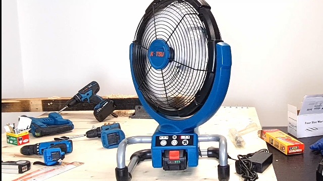 KATSU FIT-BAT 18V/21V Cordless AC/DC Camping Jobsite Fan 12 Inch 3