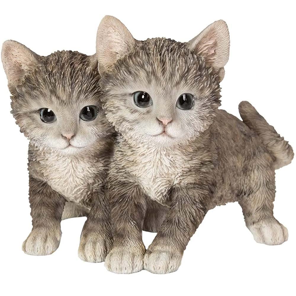 Vivid Arts - Playful Tabby Kittens Home or Garden Decoration, RL-PF43-D, H: 17cm