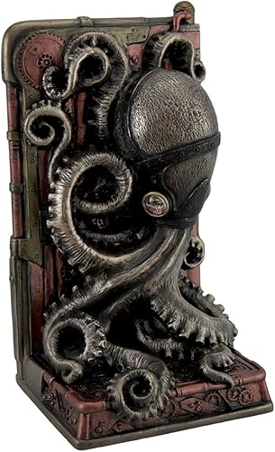 Veronese Design 8" decorativo Steampunk pulpo solo Bookend resina escultura bronce final