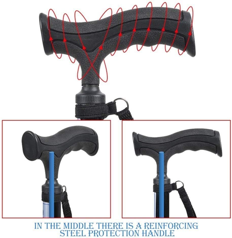 Walking Stick Four Feet Crutches Retractable Non-Slip Cane Disabled Old Man Elderly Walker Basket Multi-Function Crutch