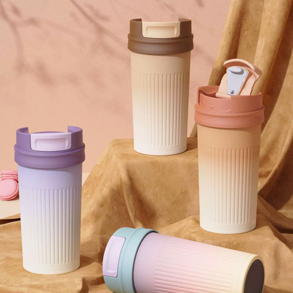 Grande capacité Gobelet isolé en Acier Inoxydable de 450ml/15.8oz, avec Couvercle, Tasse à café Portable de Voyage, pour la Maison et Le Bureau Solide