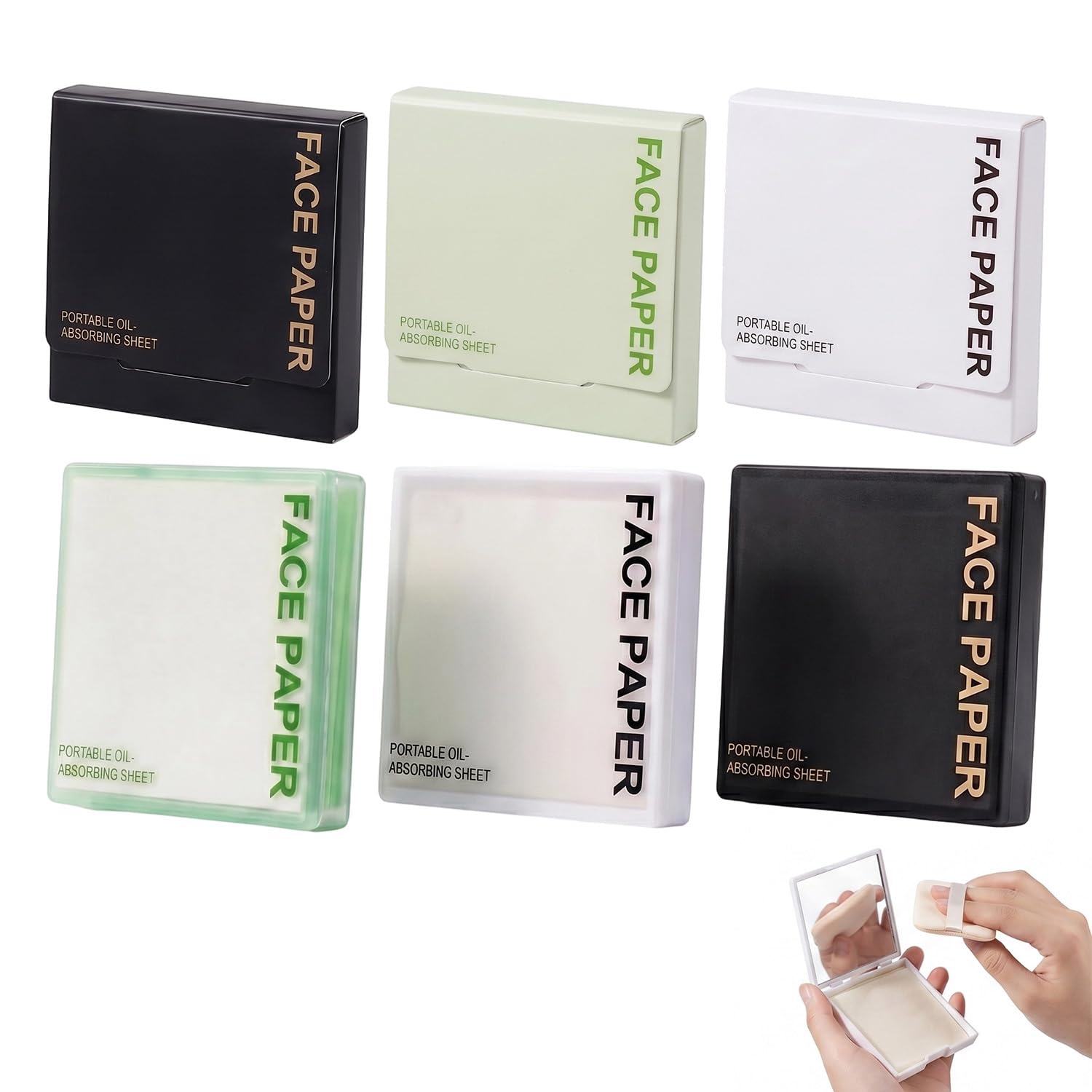 600 Pezzi Carta Assorbente Viso, Salviette Assorbisebo Opacizzanti con Carbone di Bambù, Tè Verde e Gardenia, 6 Confezioni da 100 Foglietti per Pelle Grassa e Mista, Unisex, Portatili