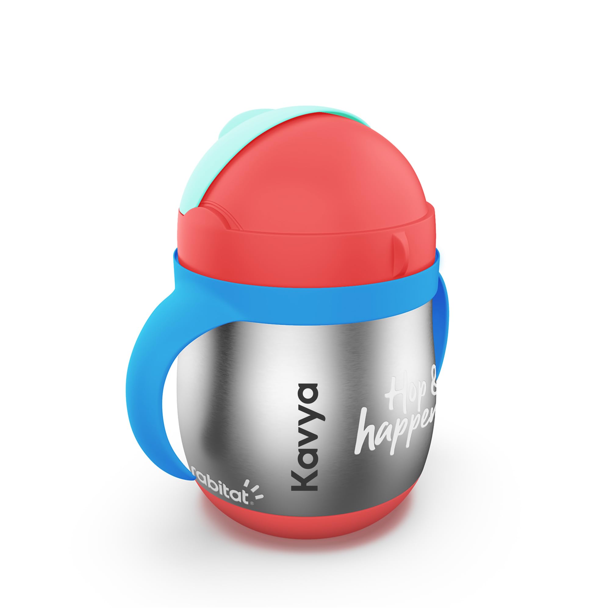 rabitat First Step Gravity Sipper Bunny Boo - 2 Years Brand Warranty I Stainless Steel Sippy Cup for Babies/Toddlers/Kids with Weighted Straw 390 ml-image-4