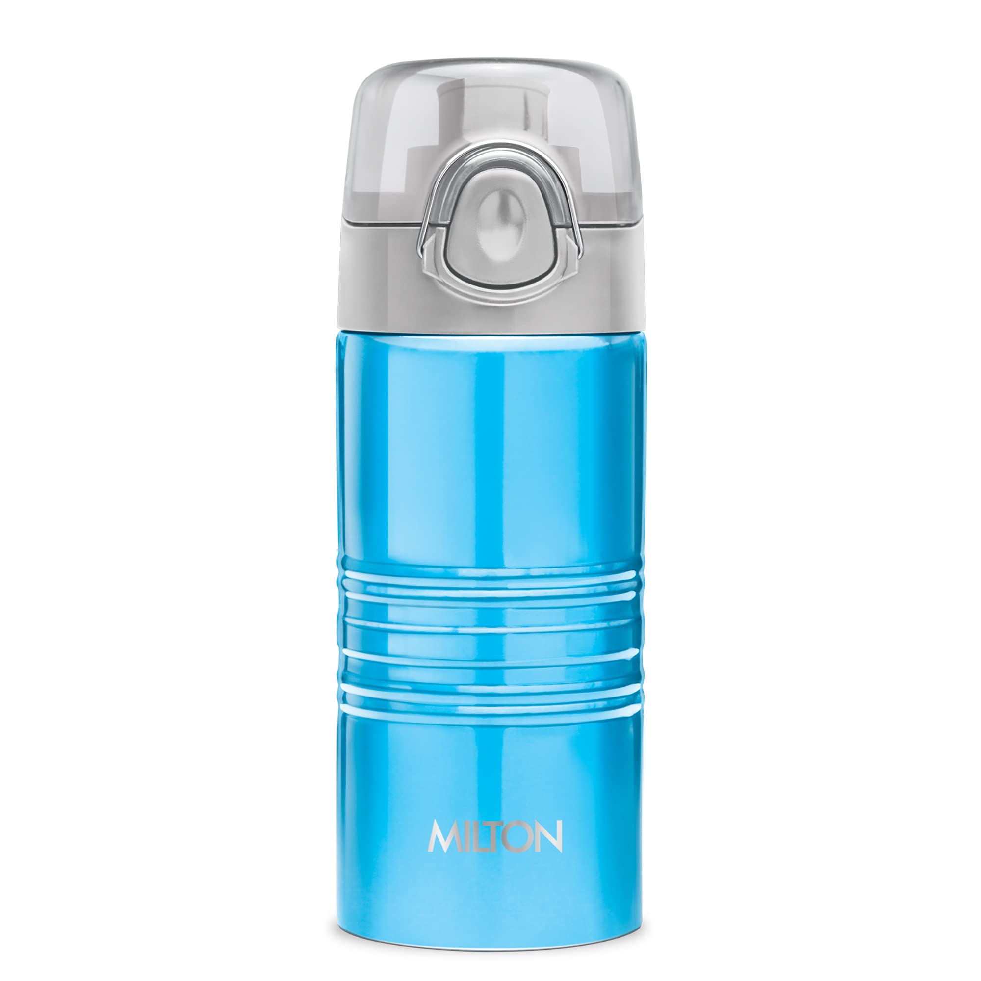 MILTON Vogue 500 Stainless Steel Water Bottle 490 ml, Single Walled, ISI Certified I Leak Proof Lid, Rust Proof I For School, Office, Gym I Cyan