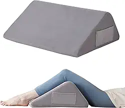 Almofada de joelho para dormir nas costas, almofada de cunha de joelho de 20 cm para elevar o joelho, travesseiro de perna para alívio da dor nas costas, travesseiro triangular, almofadas de