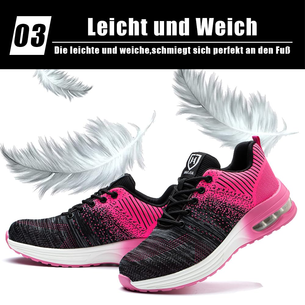 Zapatos de Seguridad Hombre Mujer con Punteras de Acero Transpirable Ligero