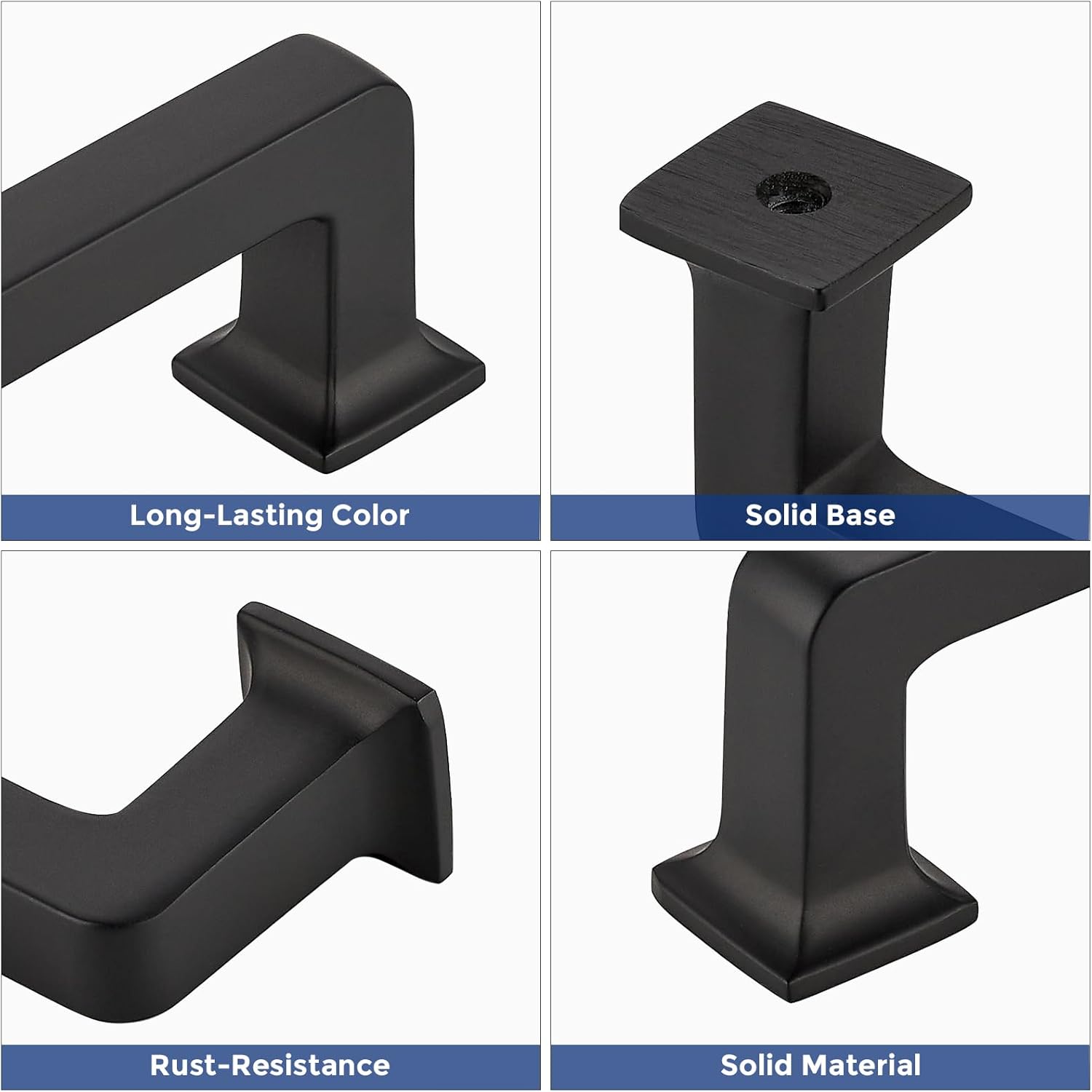 Ravinte Hardware 5 Pack Matte Black Cabinet Pulls - 5 Inch (128mm) Hole Centers, Solid Zinc Alloy Kitchen Handles & Drawer Pulls, Durable Hardware for Cabinets & Cupboards