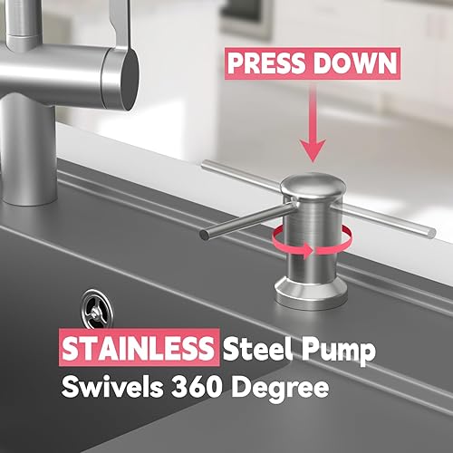 Miniatura 3 de Dispensador de jabón para fregadero, dispensador de jabón para fregadero de cocina con tubo de extensión de 47 pulgadas, base de cabezal de bomba