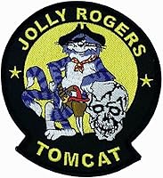 Vista 1 de VF-84 Jolly Rogers Tomcat Patch, 4.5 pulgadas, azul marino, F-14 Tomcat, gancho y bucle