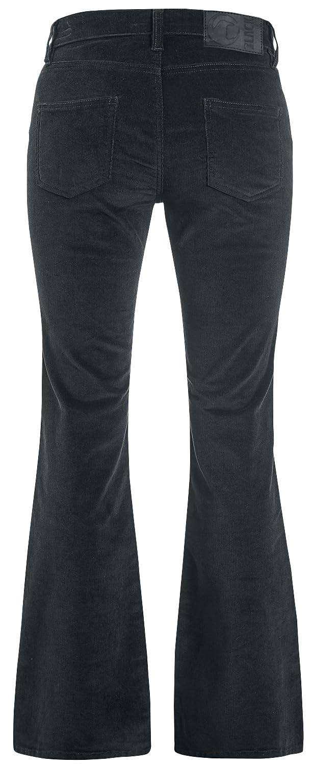 Black Premium by EMP Damen Schwarze Cort-Hose mit Schlag
