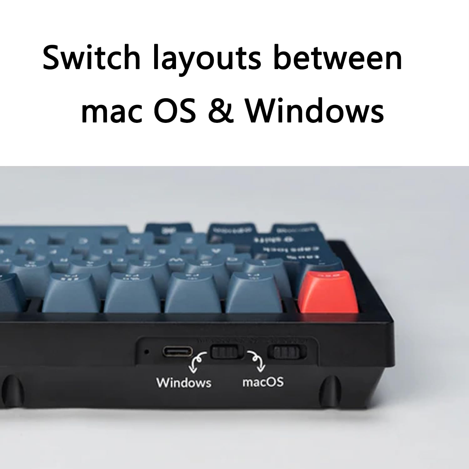 Keychron V1 Max 75% Mise en Page Clavier Mécanique sans Fil Personnalisé, 2.4GHz Bluetooth Cable Connection QMK/VIA Programmable, Hot-swap Gateron Jupiter Rouge Switch pour Mac/Windows/Linux FR Layout