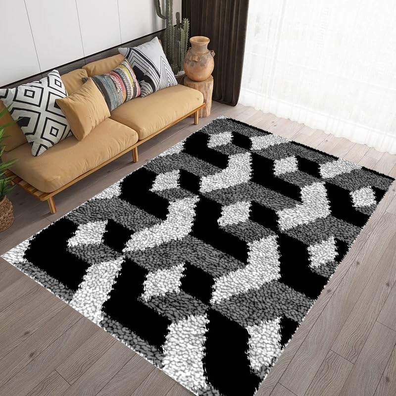 DIY Latch Hook Kits Hand Craft Embroidery DIY Tapestry Carpet Rug Making for Adults, Canvas Yarn Latch Hook Kit DIY Crochet Rug Making Kit for Beginners, Unfinished Crocheting Tapestry 38 x 52 cm