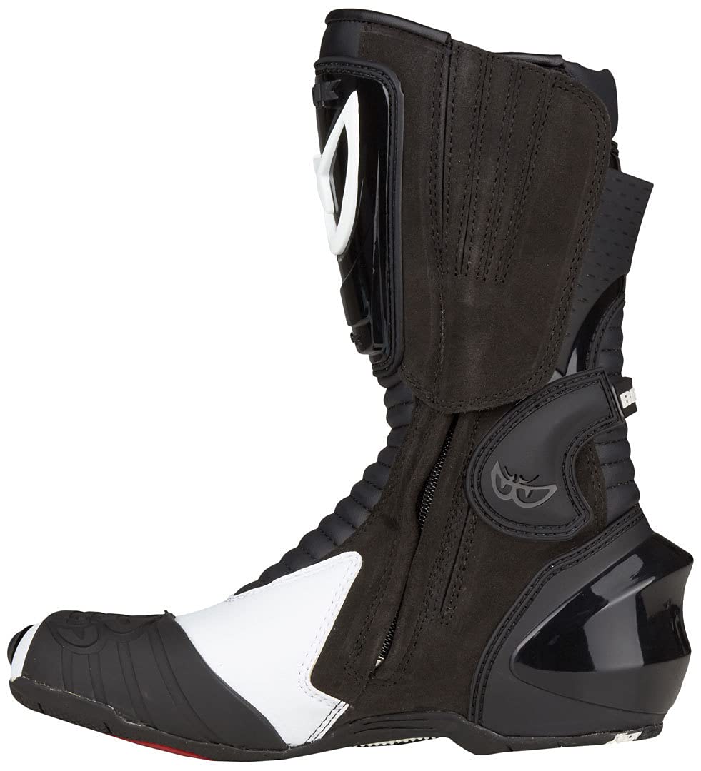Berik Race-X Racing Motorradstiefel, schwarz/weiß, 48 | Leder