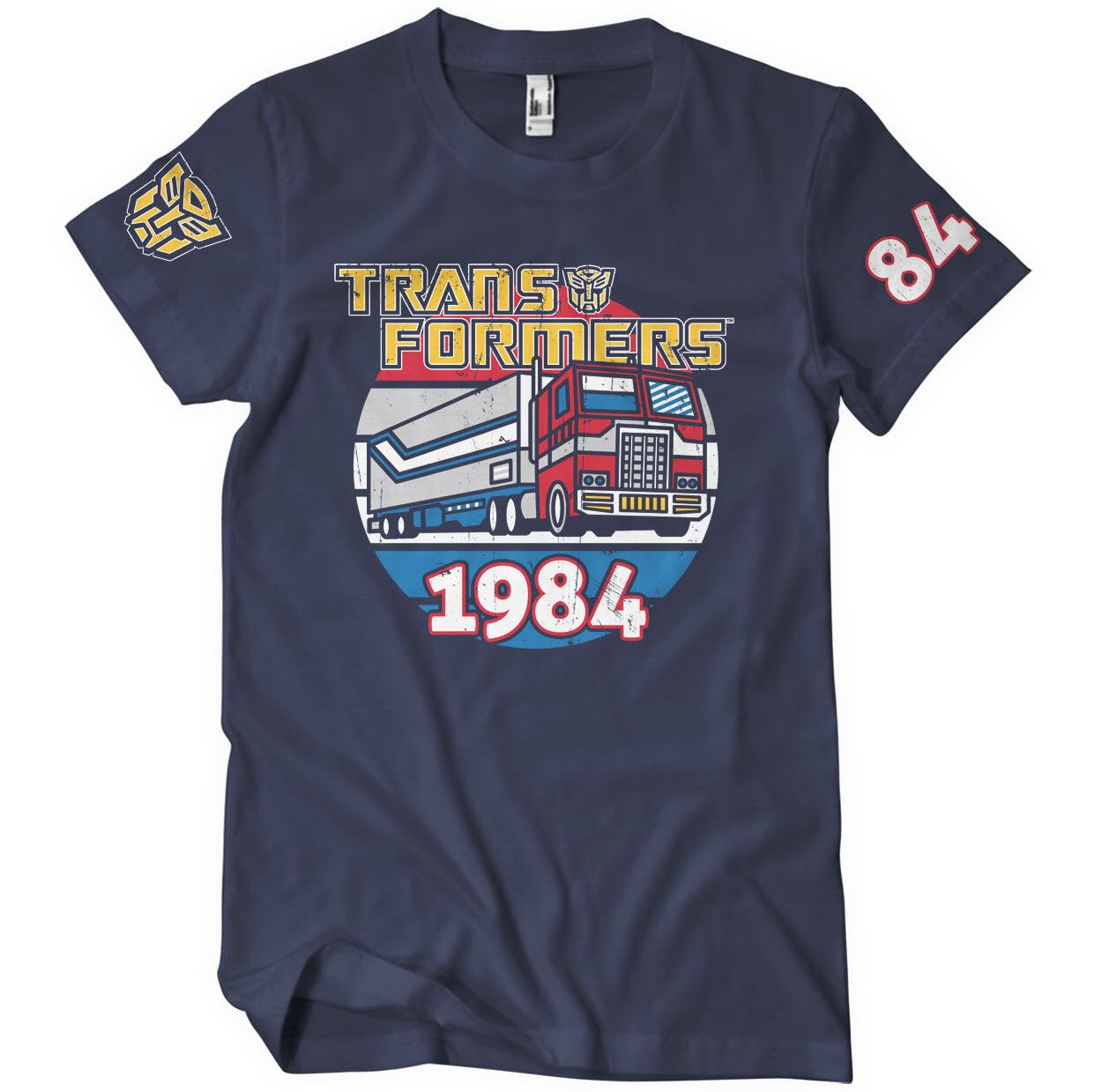 Transformers Men's Navy Officially Licensed Optimus Prime Of 1984 T-Shirt (Navy), Medium