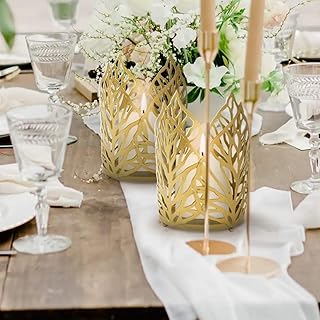 BOOMLATU Metal Tealight Candle Holder Decorative Set of 2,Gold Votive Leaf-Shape Candle Holder for Candle Centerpiece Flower Arrangement Kitchen Bathroom Wedding Dinning Party Entryway