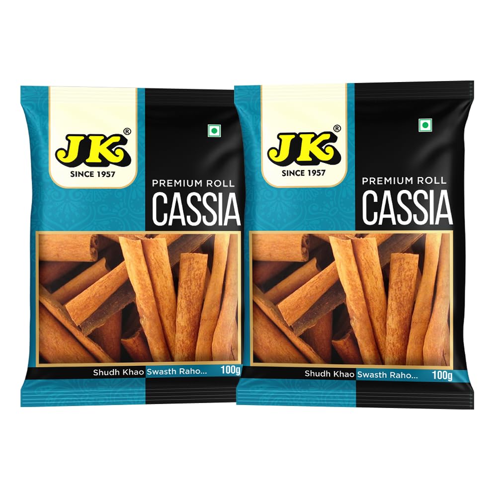 JK Cassia Whole Organic Cinnamon Bark Dalchini Stick 100g (Pack of 2) - Quality, Natural Cinnamon Sticks for Cooking, Baking, Tea, and Health Benefits