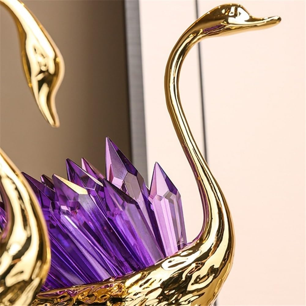 Ozdoba na biurko Light Luxury Crystal Swan Ornaments for Living Room, Office, Entrance And Wine Cabinet Decorations Biurko Dekoracyjne