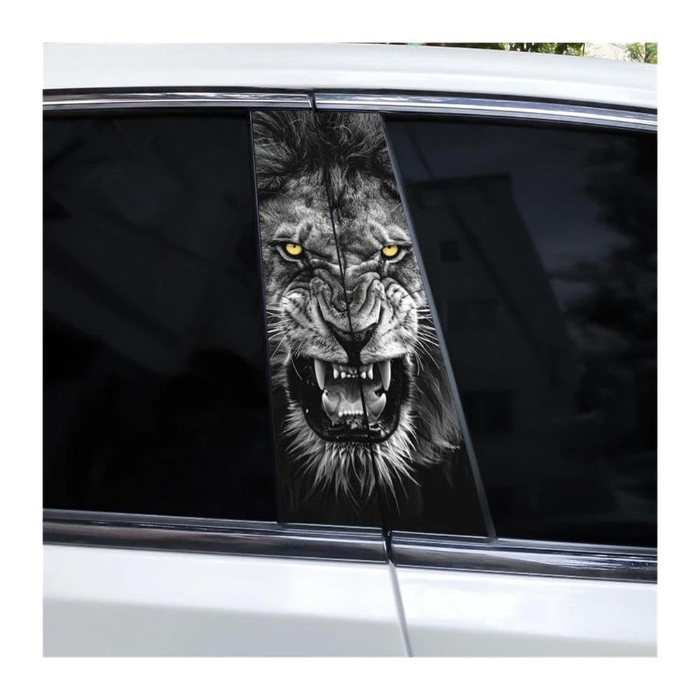 Decorative Items 2pcs Ferocious Animal Car B Pillar Decal Waterproof Car Door Pillar Sticker(F)