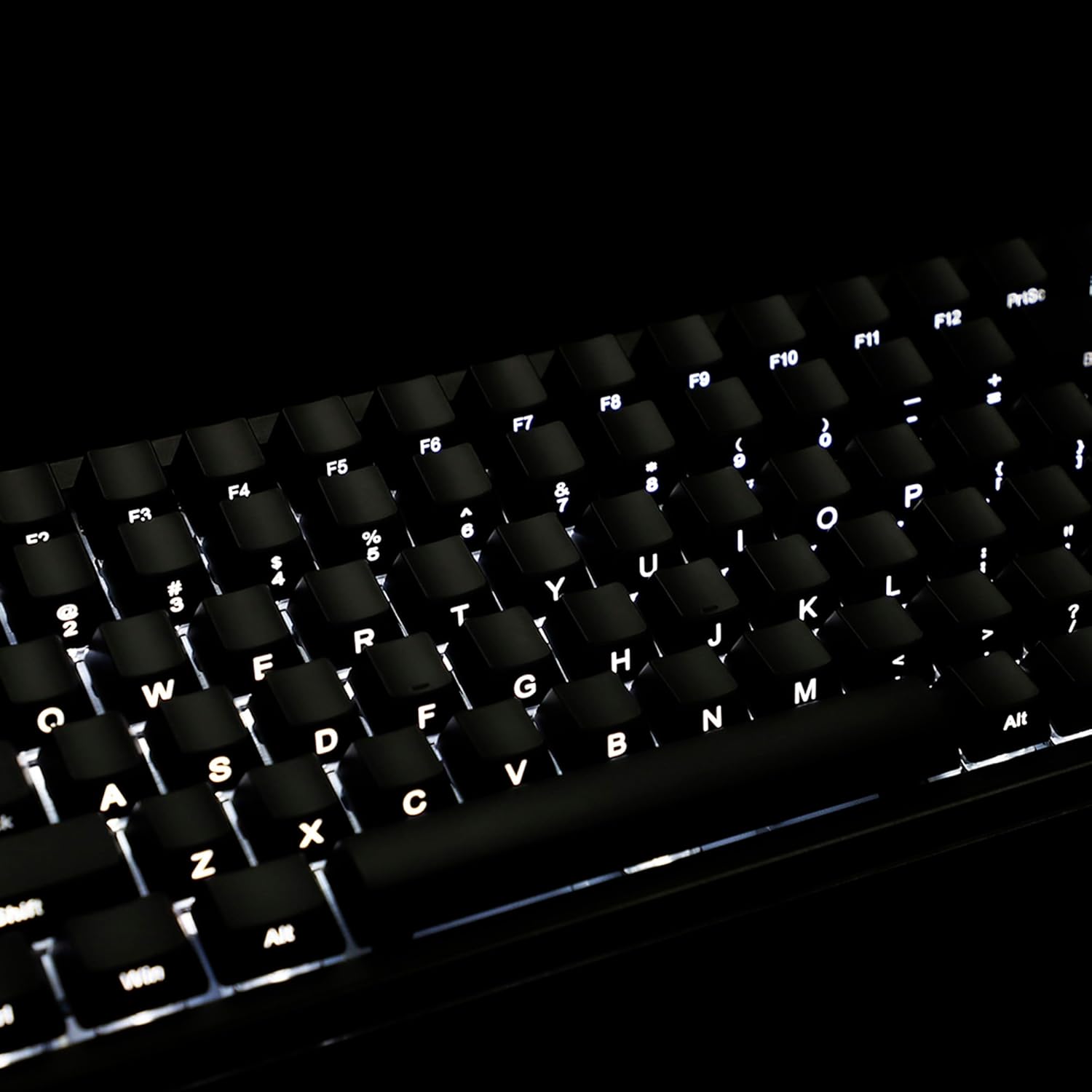 YMDK 104 87 61 ABS Side-lit Side Backlit Black Keycap Set OEM Profile for MX Mechanical Keyboard (61)
