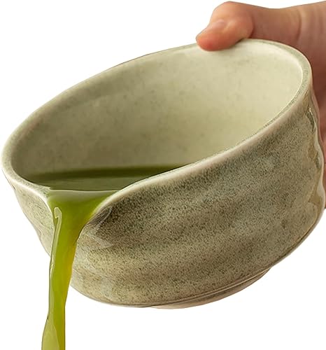 Miniatura 7 de Juego de té matcha, kit ceremonial de 5 piezas con cuenco de cerámica para matcha (chawan), batidor de bambú (Chasen) y soporte, tamiz de acero