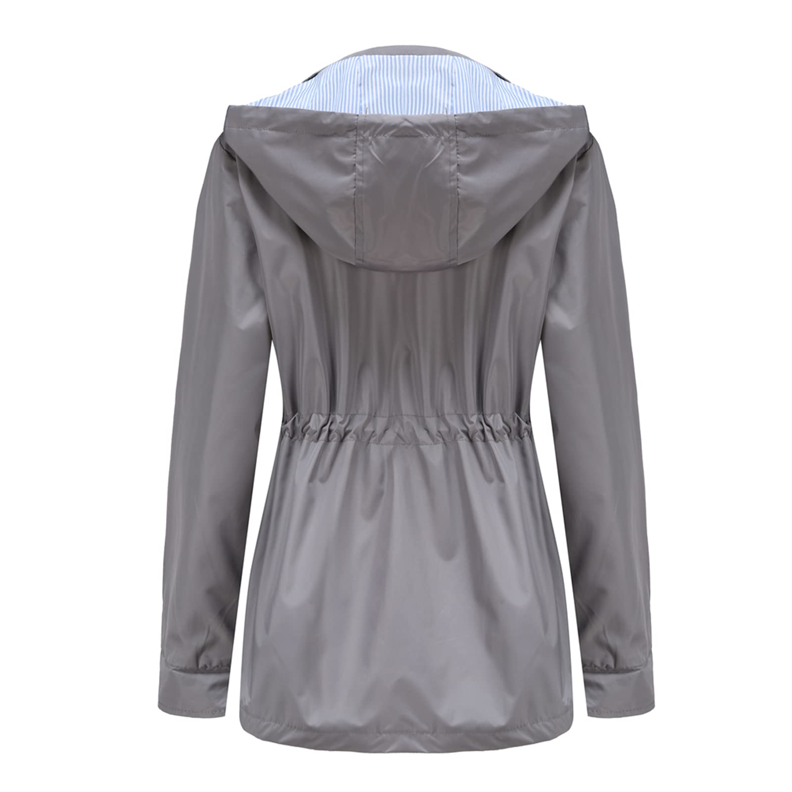 MODFUL Giacca impermeabile a maniche lunghe da donna, giacca a vento impermeabile con cappuccio, leggera, antivento