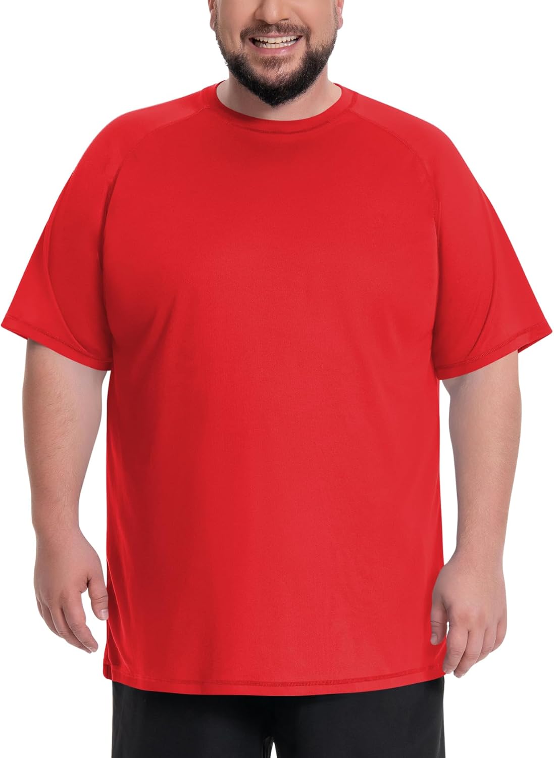 Mens Big and Tall Swim Shirt UPF 50+ Rash Guard Sun Protection Short Sleeve Quick Dry Fishing T-Shirt(2XL-8XL)
