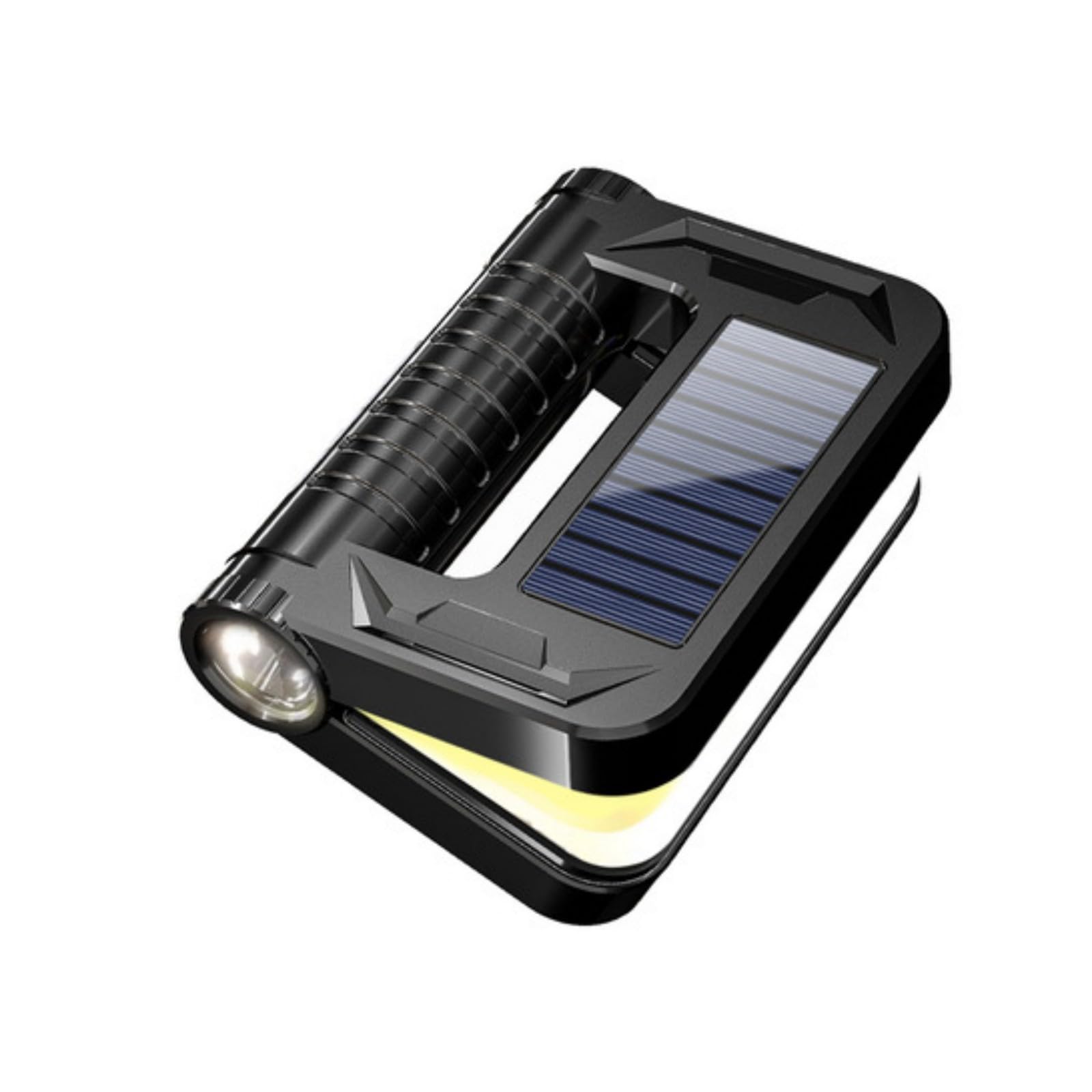 Jorcedi Black Foldable Solar Camping Light, 500Lm Rechargeable Led Work Light, Usb-C & Solar Powered Portable Lantern With 4 Lighting Modes, Waterproof Outdoor Emergency Light (15Cm,)