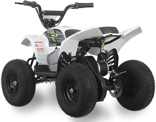 Miniatura 3 de SYX MOTO ATV CUB Electric Mini Dirt Quad 4 ruedas aprobado por la EPA para niños de hasta 110 libras, color blanco